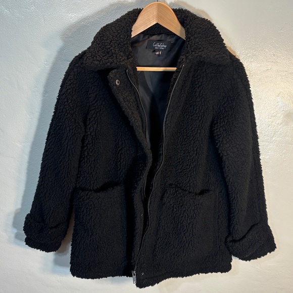 CoffeeShop Jackets & Blazers - CoffeeShop New York Black Faux Shearling Teddy Coat Jacket XS